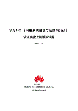 华为1+X网络系统建设与运维（初级）实验题-验模拟某高校园区网络的初级规划与建设.docx