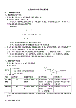 高中生物必修一知识点梳理(DOC 11页).doc