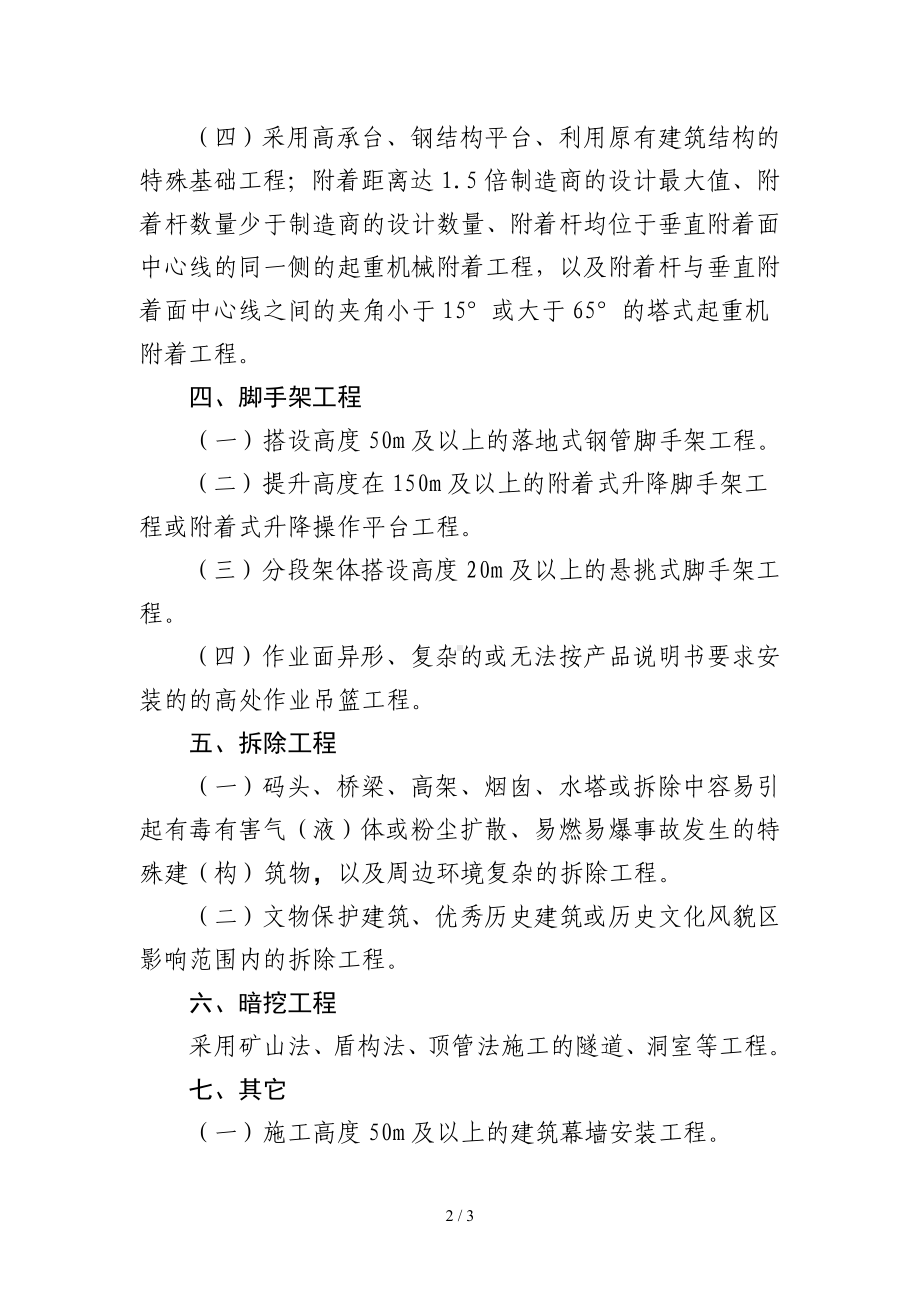 超过一定规模的危险性较大的分部分项工程范围参考模板范本.doc_第2页