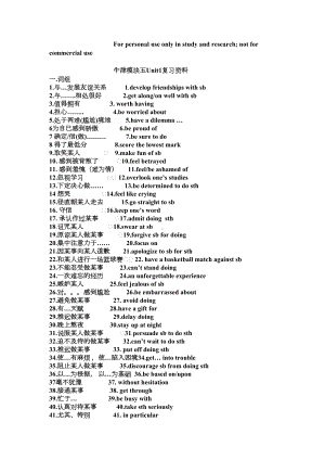 牛津英语模块五Unit1复习资料(DOC 6页).doc