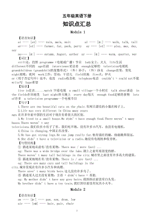 小学英语外研版（三起）五年级下册全册知识汇总（分单元编排）.doc