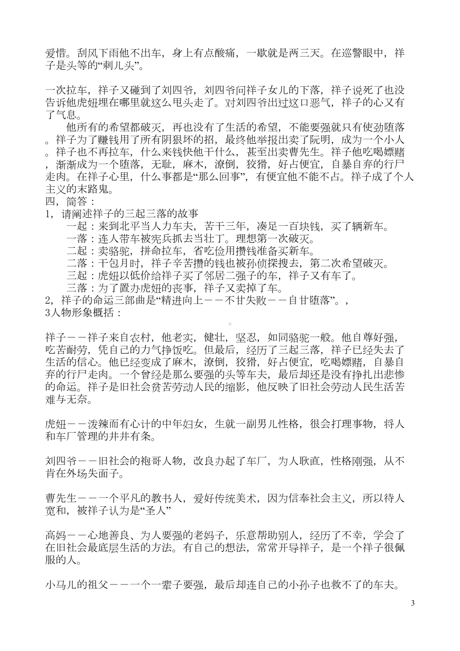 骆驼祥子练习课件资料(DOC 11页).doc_第3页