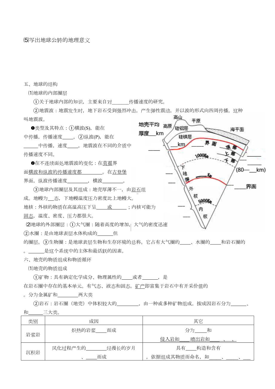 湘教版地理必修一知识点归纳卷提纲(DOC 12页).doc_第3页