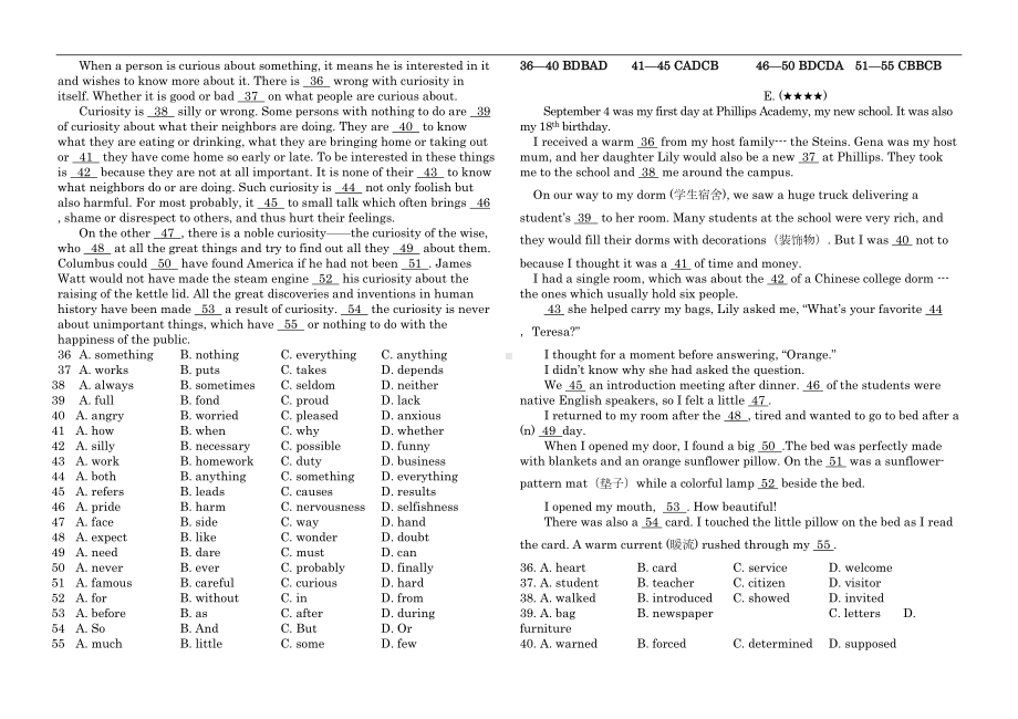 高考英语完型填空专题练习题(DOC 13页).doc_第3页