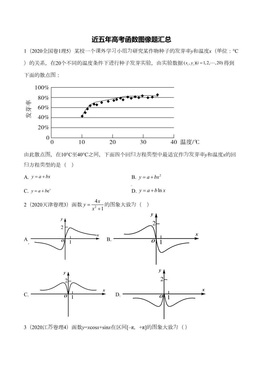 近五年高考函数图像题汇总(DOC 7页).doc_第1页