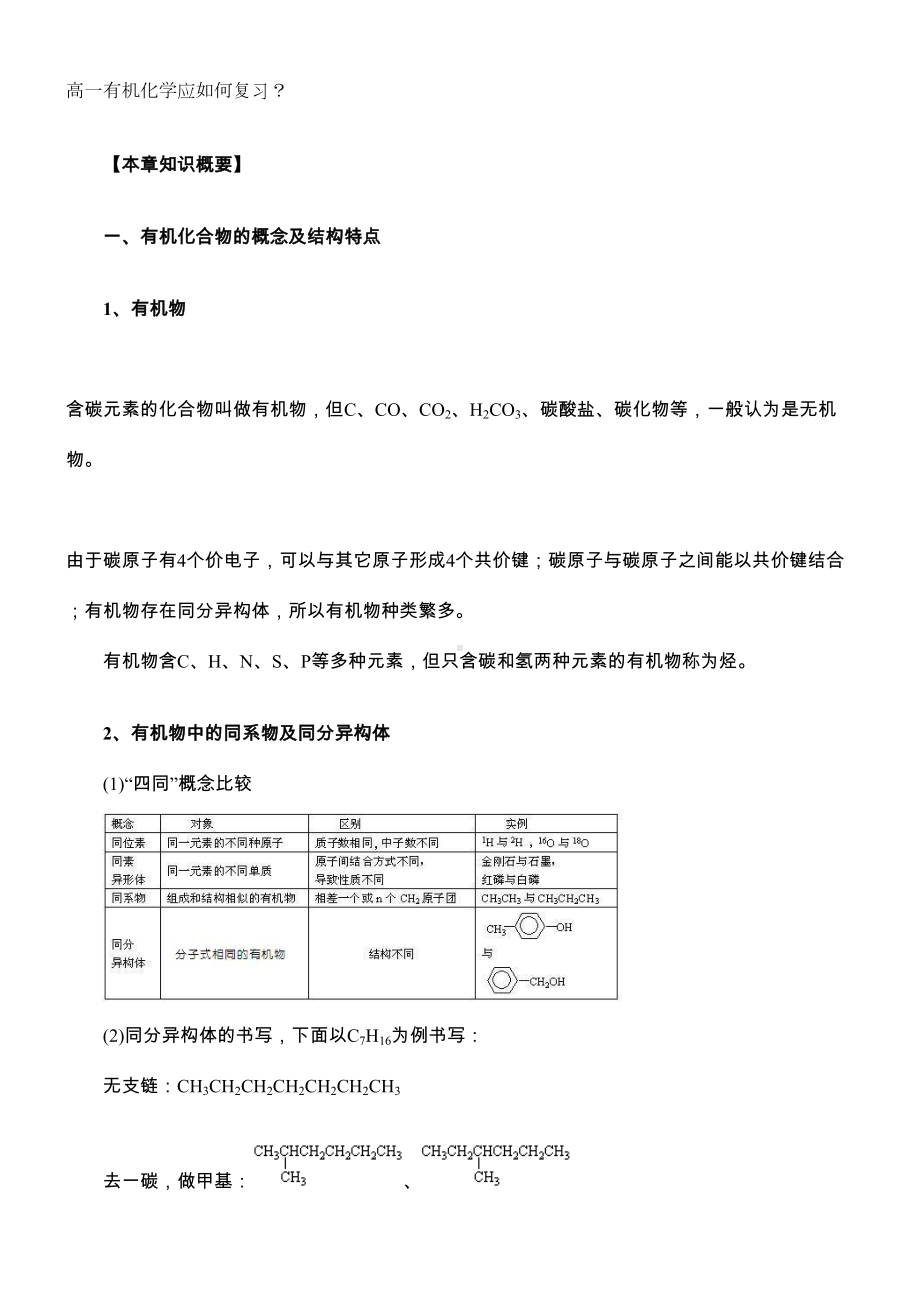 高一有机化学知识点汇总(DOC 15页).doc_第1页