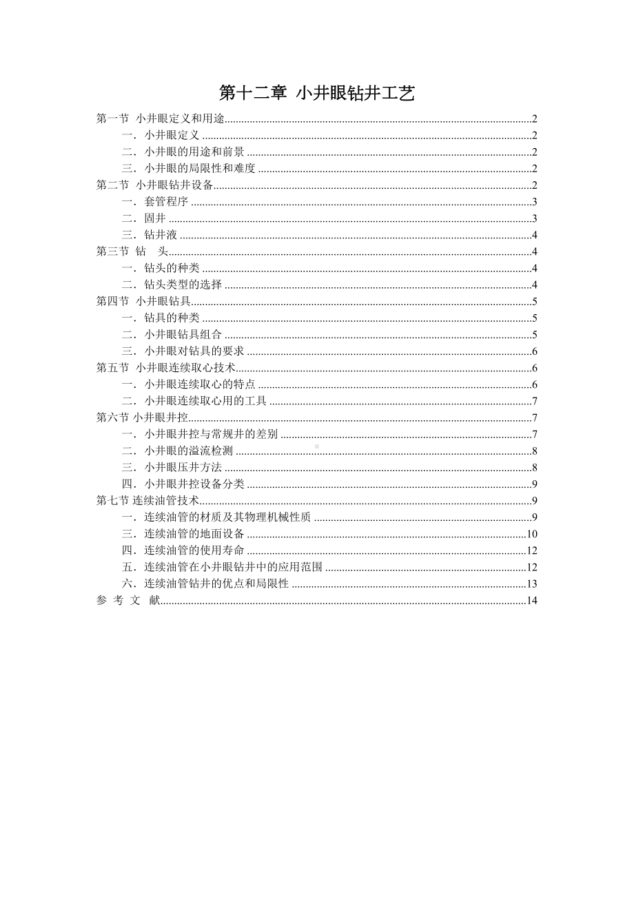 第12章-小井眼钻井工艺重点讲义资料(DOC 17页).doc_第1页