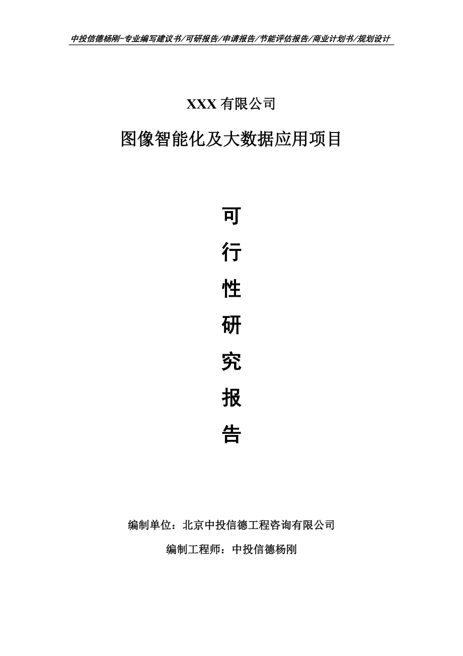 图像智能化及大数据应用项目可行性研究报告建议书.doc_第1页