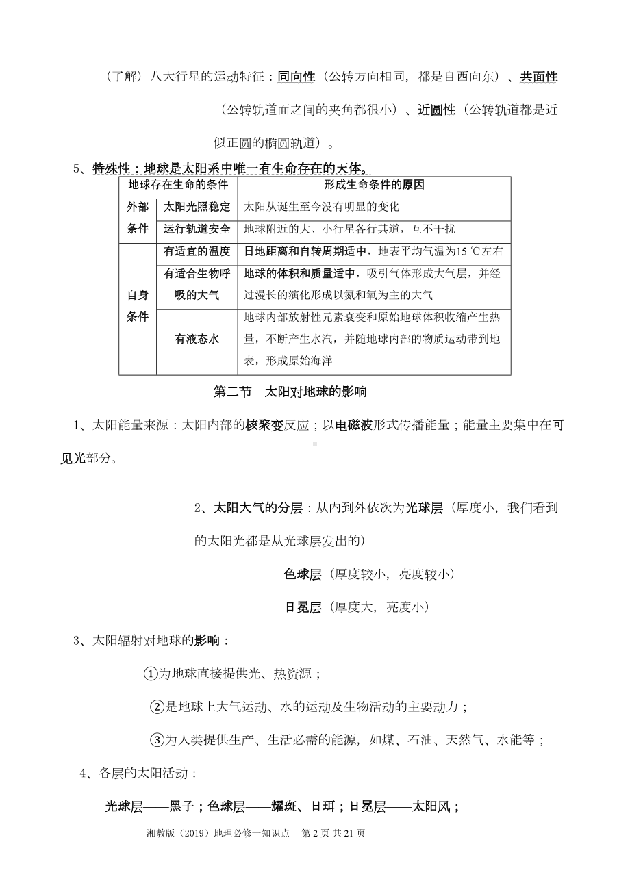 湘教版(2019)高中地理必修一知识点(图文版)(DOC 19页).doc_第2页