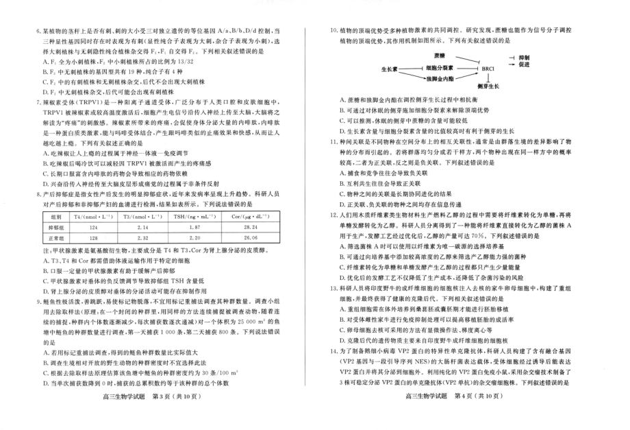 山东省菏泽市2023届高三下学期二模生物试卷+答案.pdf_第2页