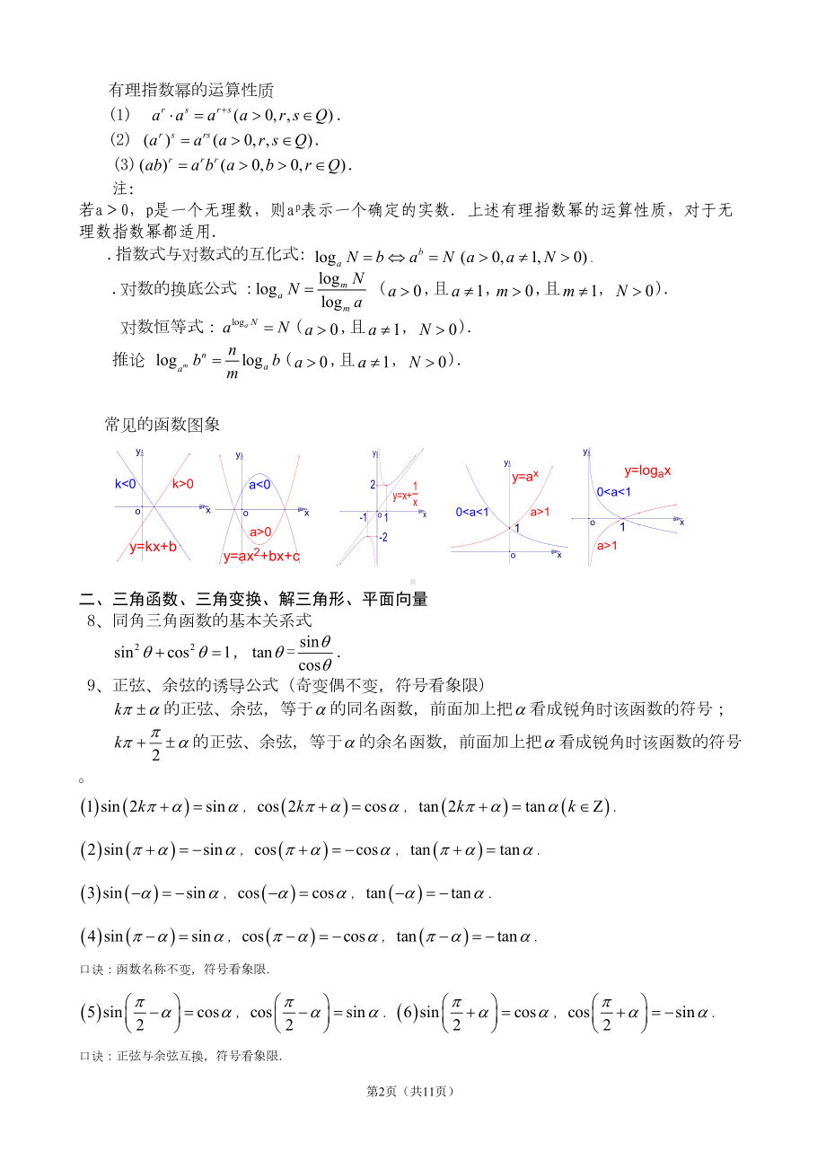 精选高中文科数学公式及知识点总结大全(精华版)(DOC 10页).doc_第2页