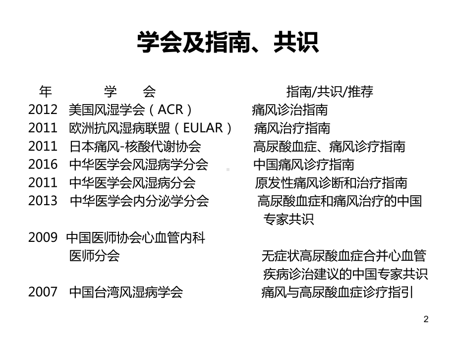 痛风和高尿酸血症诊治各国指南与共识课件.ppt_第2页