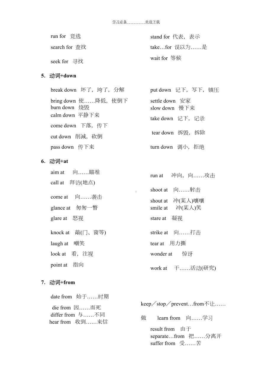 高考动词短语归纳汇总(DOC 7页).doc_第2页