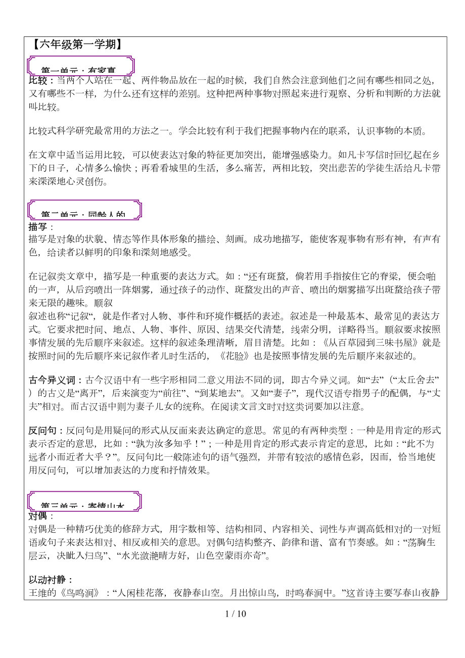 预初至初三语文基础知识点整理(DOC 9页).doc_第1页