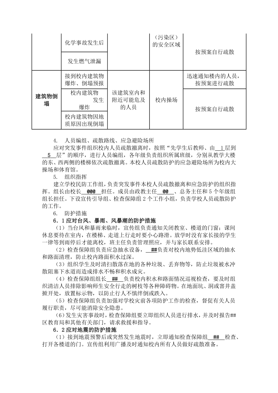 学校突发事件人员疏散撤离和应急防护预案.docx_第2页