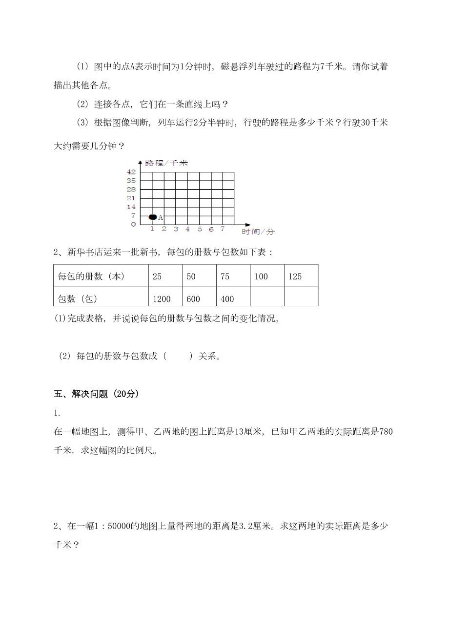 苏教版六年级数学下册第五单元试卷(DOC 4页).doc_第3页