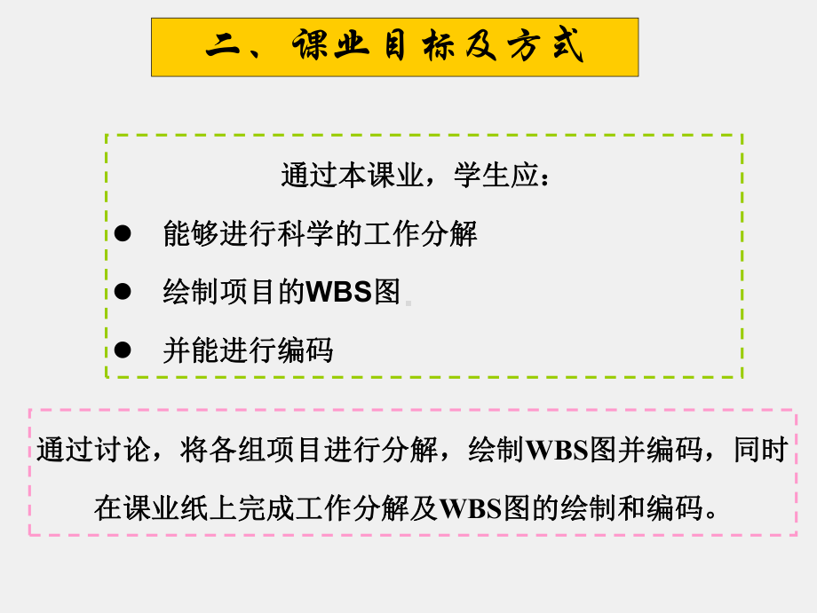 《项目管理（第二版）》课件课业五 项目范围定义及工作结构分解.ppt_第2页