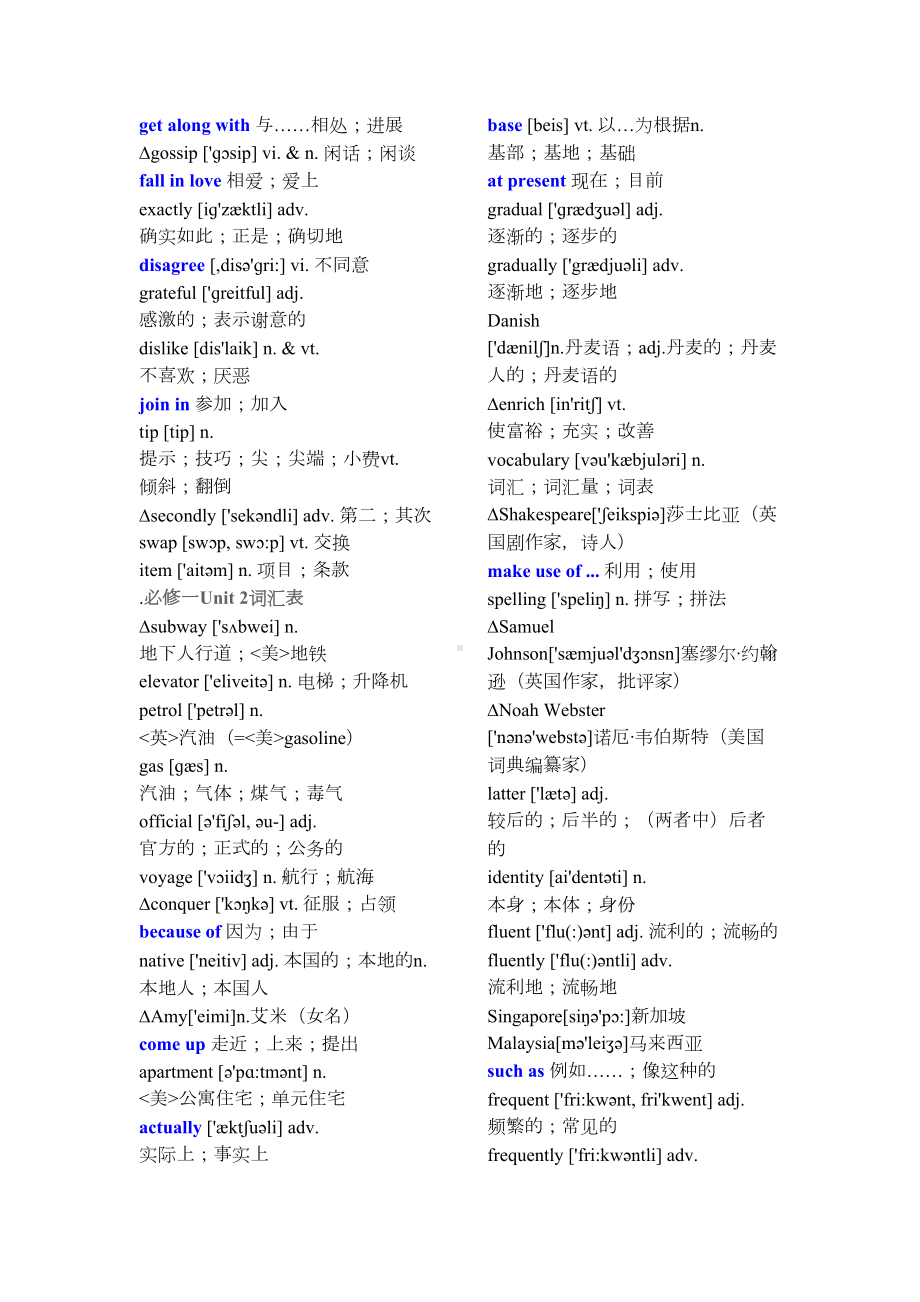 高中英语人教版词汇表全必修选修音标大全70页(DOC 75页).doc_第2页