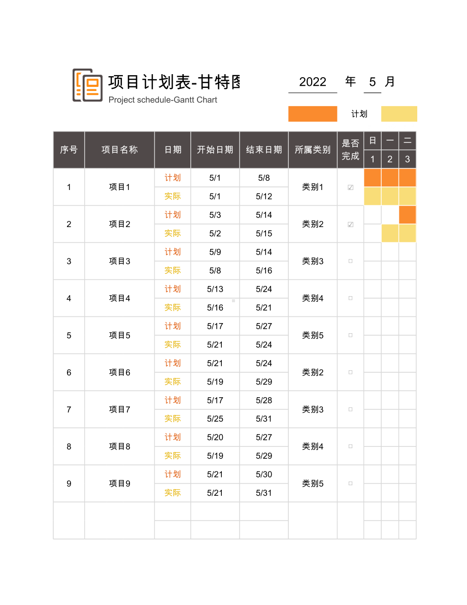 项目计划表-甘特图.xlsx_第1页