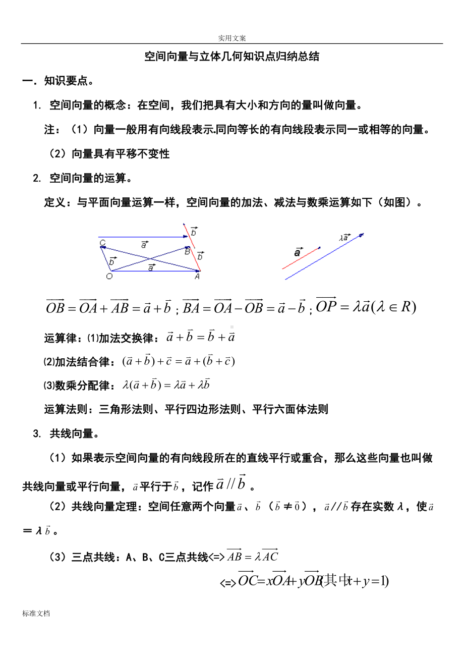 空间向量知识点归纳总结材料(经典)(DOC 13页).doc_第1页