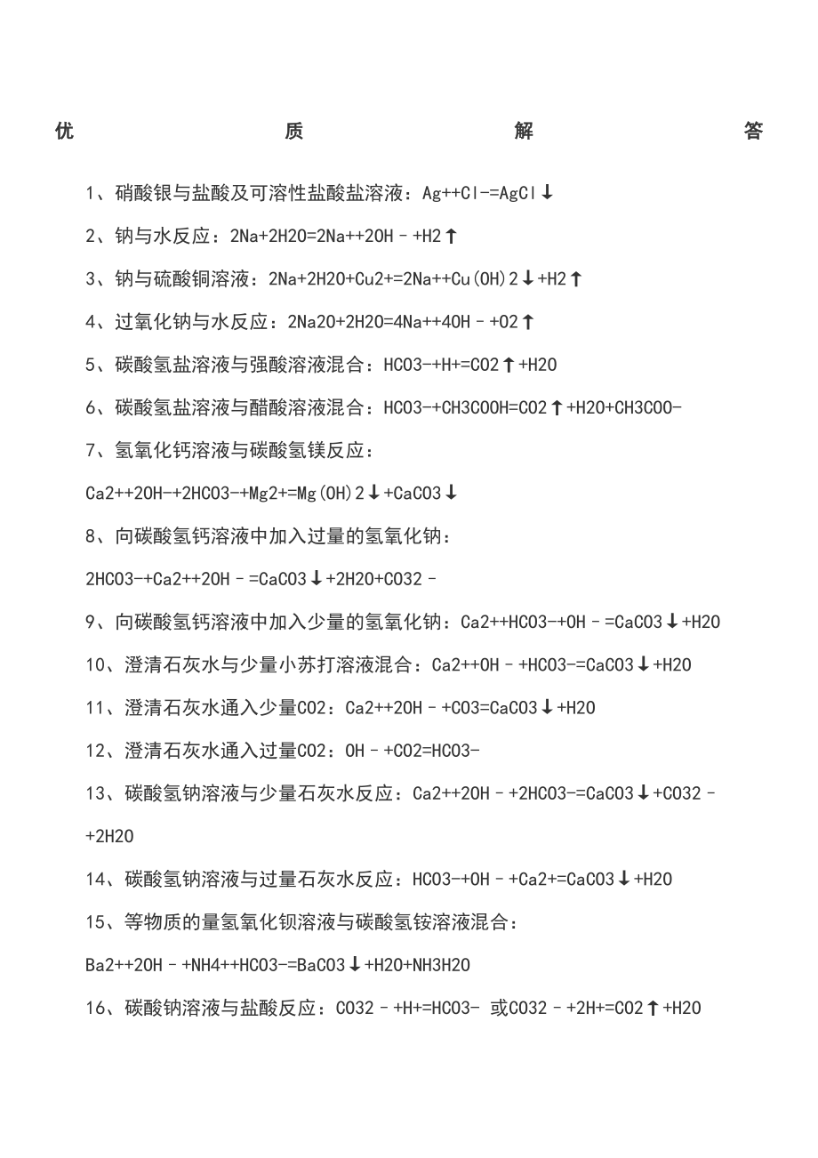 高中化学方程式大全最最完整版(DOC 35页).docx_第1页