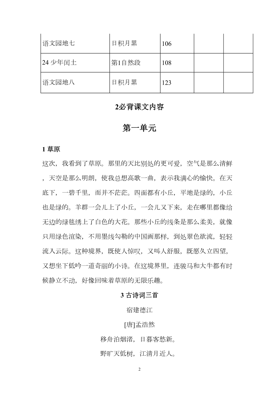 部编语文六年级上册课文背诵知识点(DOC 7页).doc_第2页