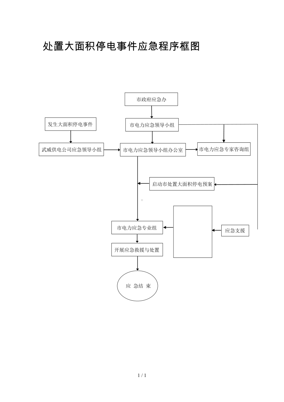 处置大面积停电事件应急程序框图参考模板范本.doc_第1页