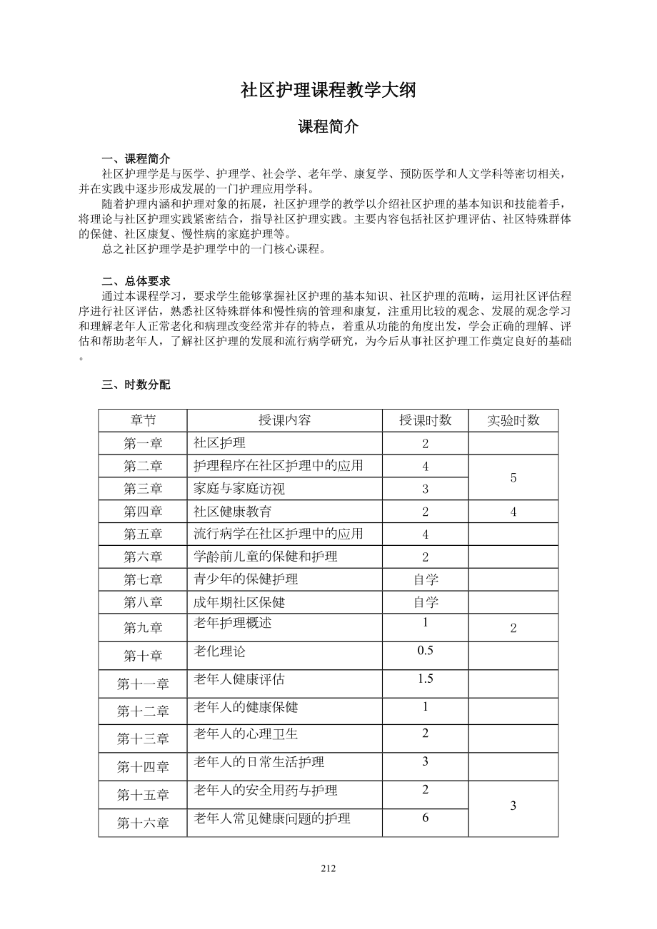 社区护理课程教学大纲(DOC 24页).doc_第1页