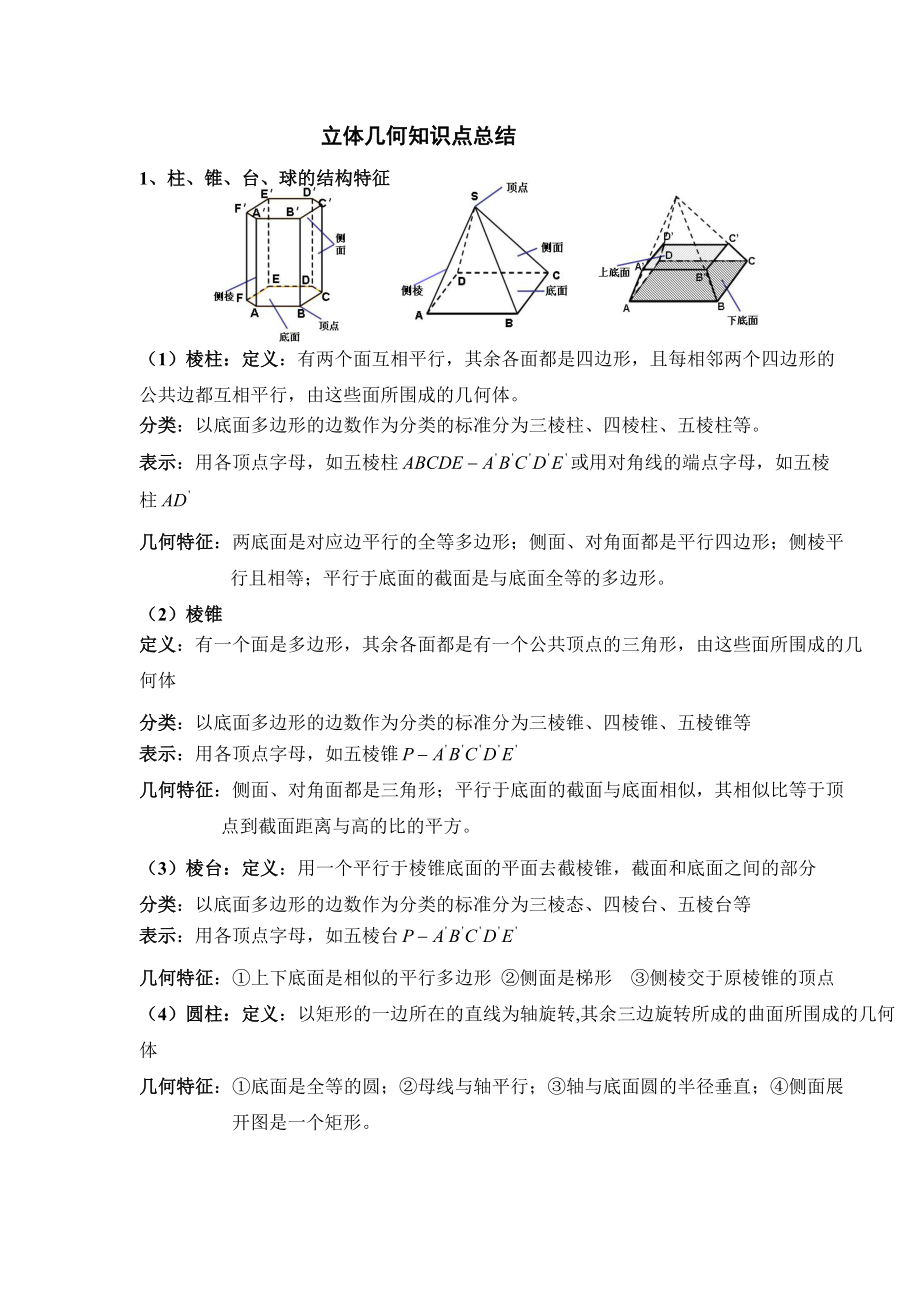 立体几何知识点总结(DOC 10页).doc_第1页