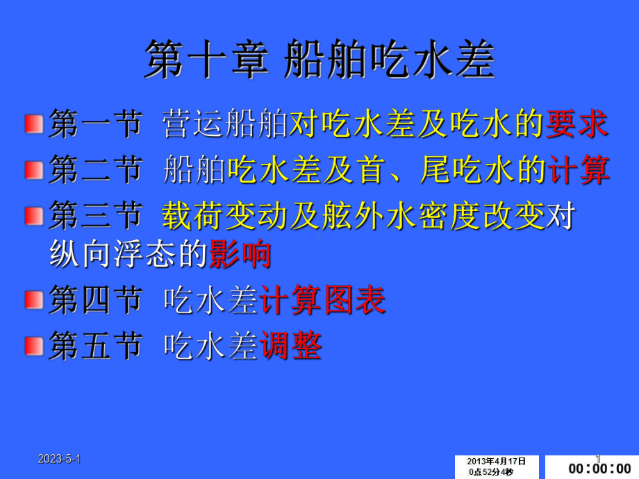 第十章船舶吃水差课件.ppt_第1页