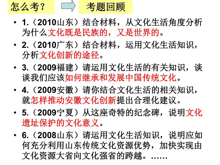 高考一轮复习文化二单元文化传承与创新课件.ppt_第3页