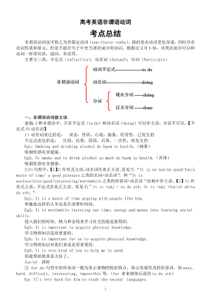 高中英语高考复习非谓语动词考点总结.docx