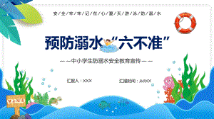 蓝色卡通风预防溺水六不准课程（ppt）课件.pptx