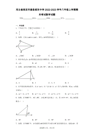 河北省保定市雄县板东中学2022-2023学年八年级上学期期末考试数学试题.pdf