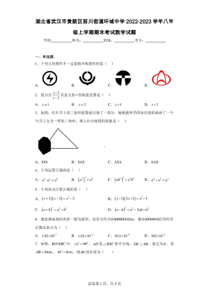 湖北省武汉市黄陂区前川街道环城中学2022-2023学年八年级上学期期末考试数学试题.pdf