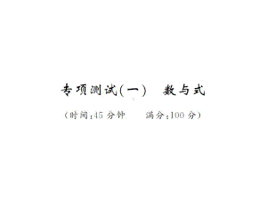 2019年湖南省中考数学总复习ppt课件：专项测试（一）数与式(共17张PPT).ppt