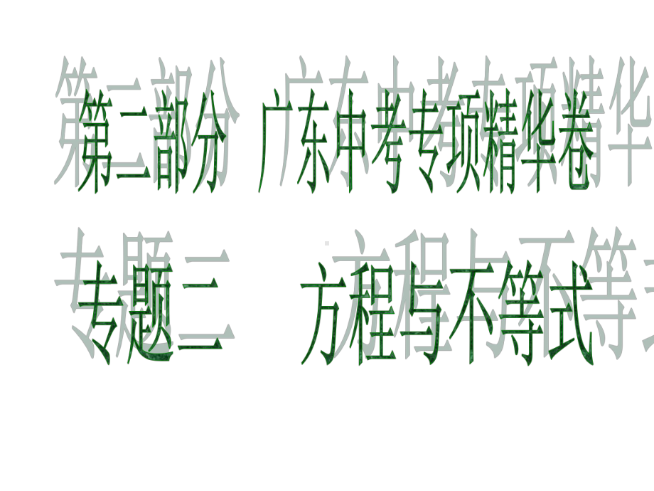 2019广东中考数学复习ppt课件：专题二 方程与不等式(共28张PPT).ppt_第1页