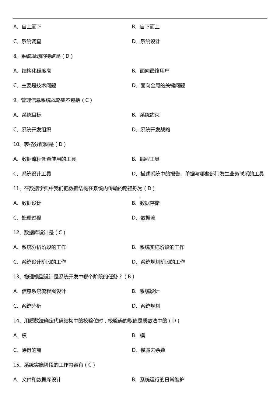 广东2018年04月自考08816现代企业管理信息系统试题及答案.doc_第2页