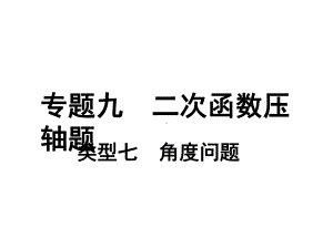 2019河南中考数学复习ppt课件：攻克专题得高分 专题九 二次函数压轴题 类型七 角度问题(共15张PPT).ppt