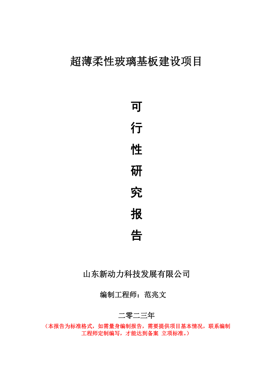 重点项目超薄柔性玻璃基板建设项目可行性研究报告申请立项备案可修改案例.doc_第1页