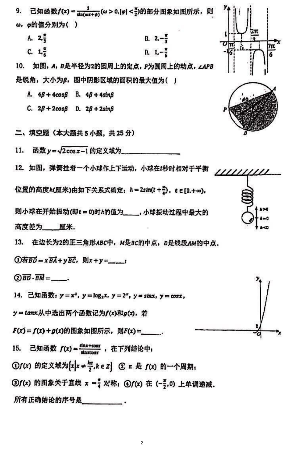 北京市海淀区教师进修学校附属实验学校2022-2023学年高一下学期期中练习数学试卷 - 副本.pdf_第2页