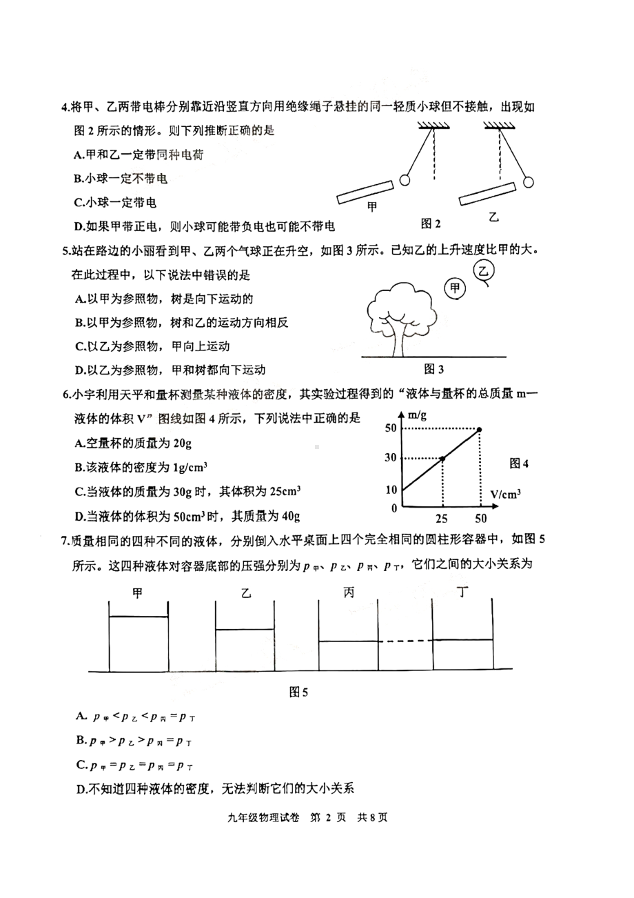 2023届广州市花都区九年级中考一模物理试卷+答案.pdf_第2页