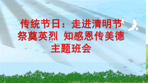 走进清明节 祭奠英烈 知感恩传美德 ppt课件-2023春高中主题班会.pptx