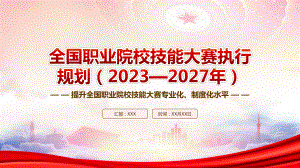 学习《全国职业院校技能大赛执行规划（2023—2027年）》重点内容PPT提升全国职业院校技能大赛专业化制度化水平PPT课件（带内容）.pptx