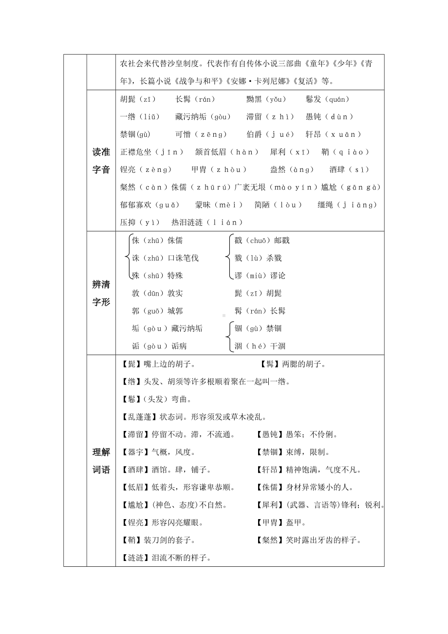 部编版语文八年级上册同步教案8 列夫·托尔斯泰.doc_第3页