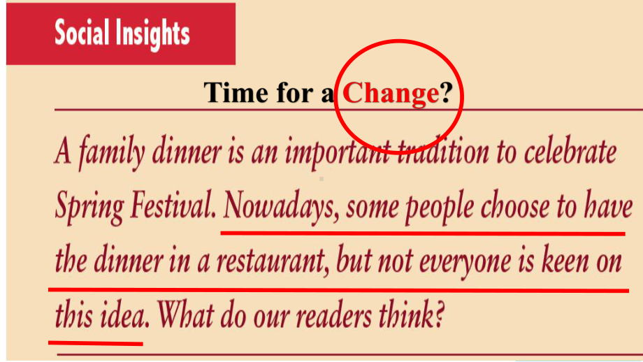 Unit 2 Let’s celebrate Developing ideas Time for a change （ppt课件）-2023新外研版（2019）《高中英语》必修第二册.pptx_第3页