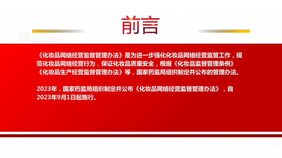 2023《化妆品网络经营监督管理办法》全文学习PPT强化化妆品网络经营监管工作规范化妆品网络经营行为保证化妆品质量安全PPT课件（带内容）.pptx_第2页