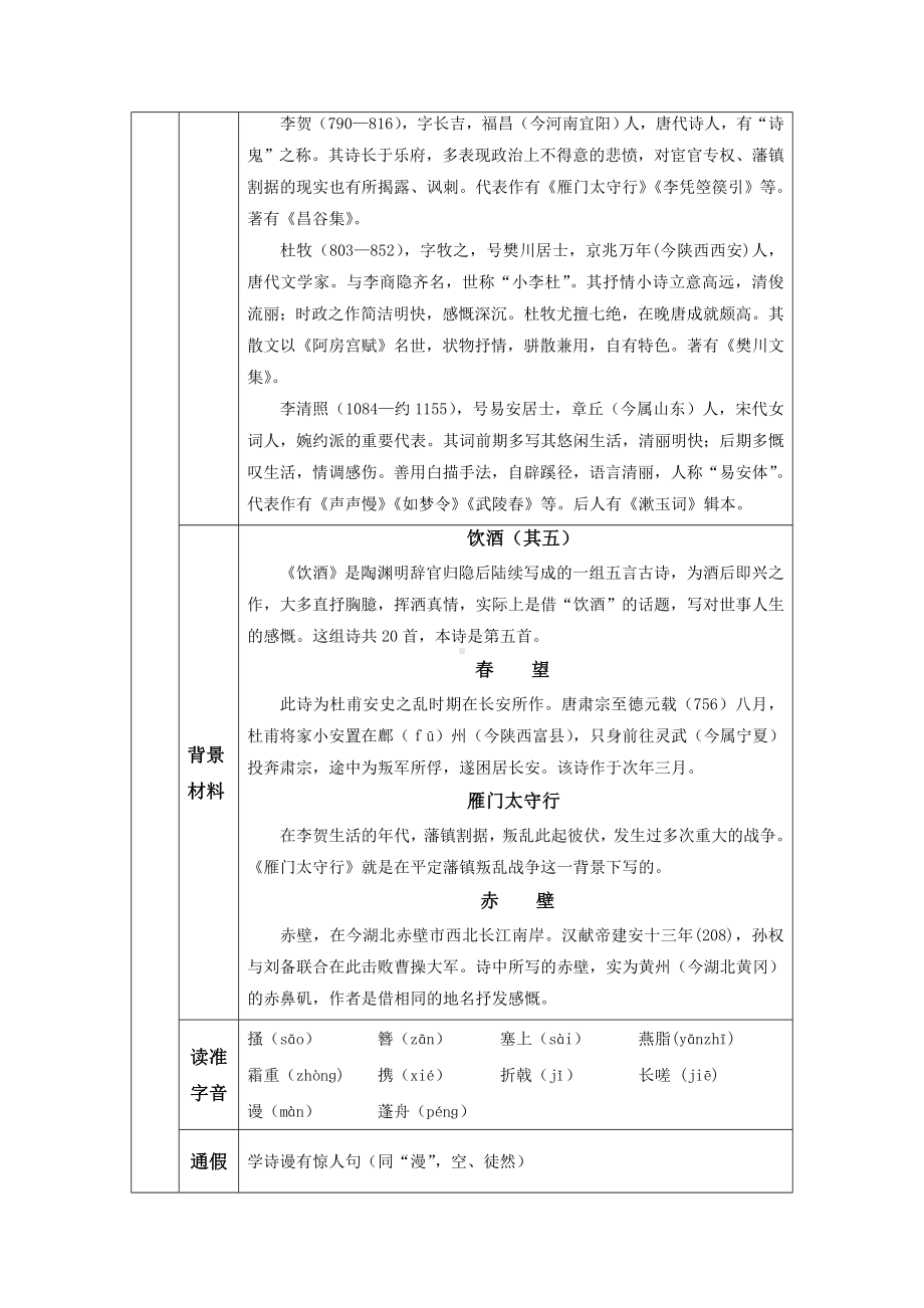 部编版语文八年级上册同步教案25 诗词五首.doc_第3页