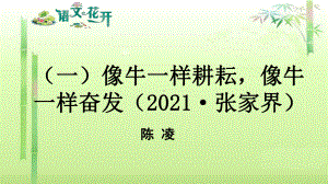 语文现代文阅读7年级 议论文阅读 （一）像牛一样耕耘像牛一样奋发.pptx