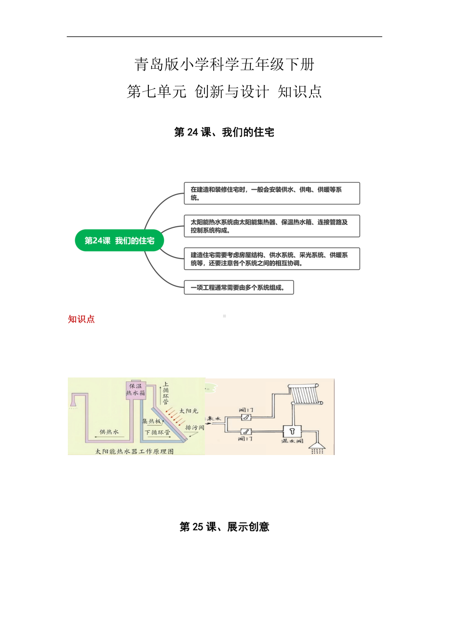 2023新青岛版（六三制）五年级下册《科学》第七单元 创新与设计（知识点总结）.docx_第1页